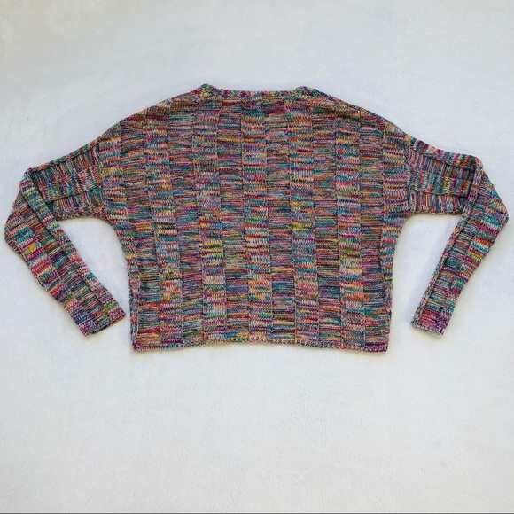 Freshman, Oversized Cropped Multicolored Sweater, Small - Picture 4 of 15